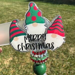 Holiday Gnome Tree Topper - Red and Green